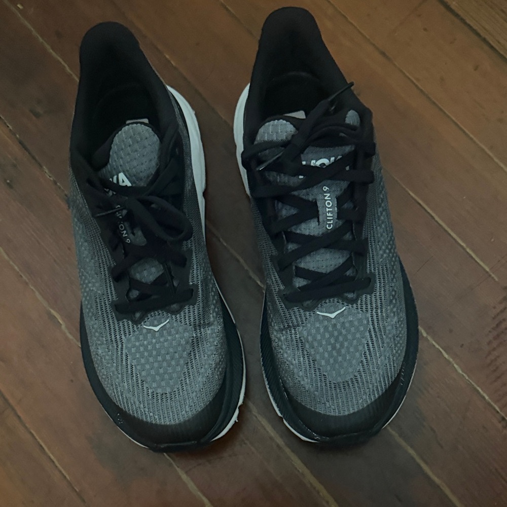 Hoka Black and Gray Athletic Shoes